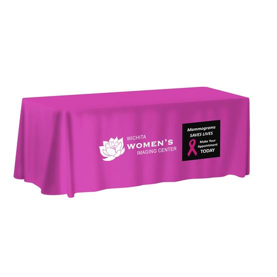 36940 - 8-ft. Non-Fitted Front Print Only Table Cover (with Stock Fabric Color)