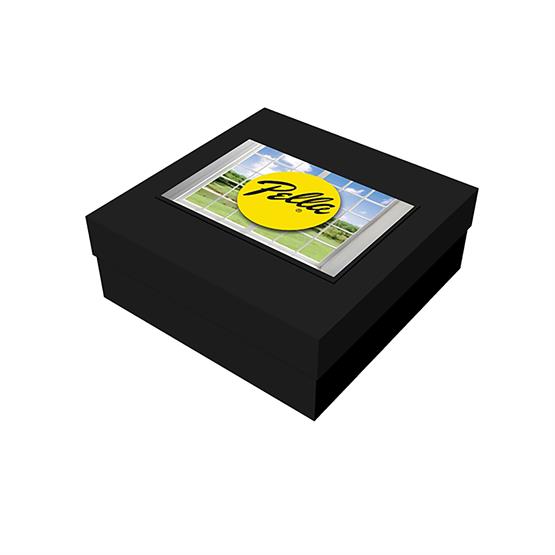 BX-DGB2B - 8" x 8" x 3" Black Deluxe Gift Box