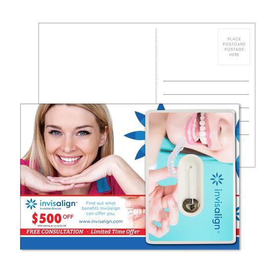 PC-FL107 - Post Card with Credit Card Style Dental Floss with Mirror