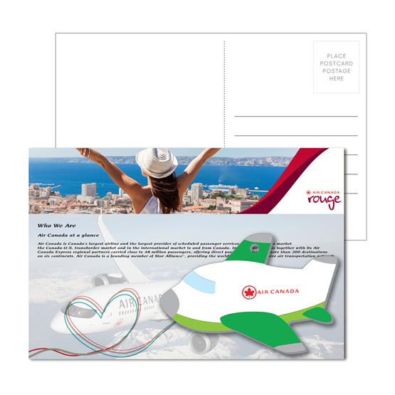 PC-PLT06 - Post Card With Full-Color Green Plane Luggage Tag
