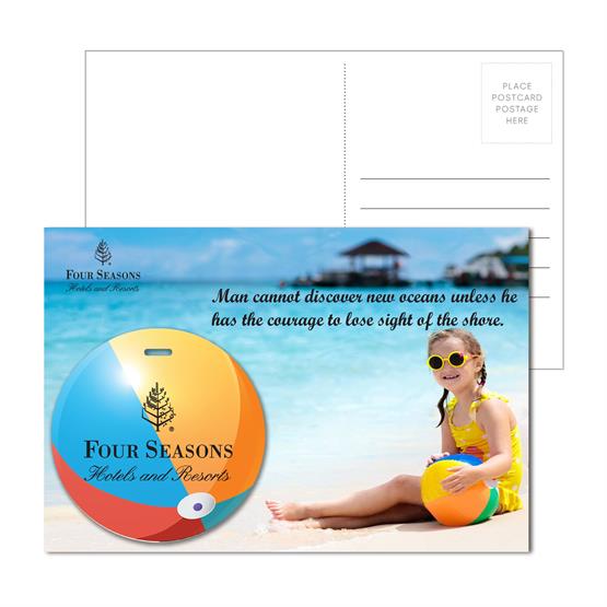 PC-PLT10 - Post Card With Full-Color Beach Ball Luggage Tag