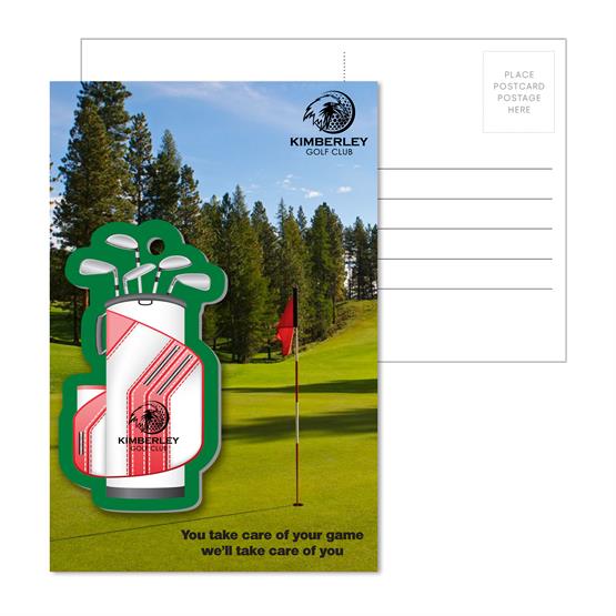 PC-PLT13 - Post Card With Full-Color Golf Bag Luggage Tag