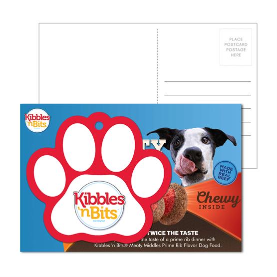 PC-PLT14 - Post Card With Full-Color Paw Print Luggage Tag