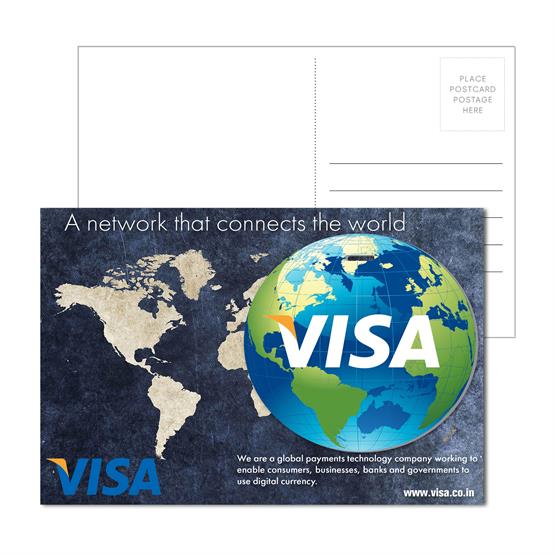 PC-PLT17 - Post Card With Full-Color Globe Luggage Tag