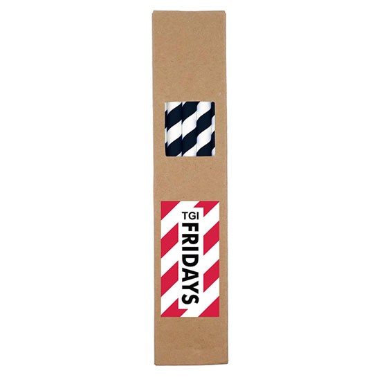 STRAW102 - 10 Pack Biodegradable Paper Straws in Paper Box (0.8 cm diameter)