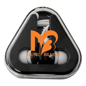 Ear Buds with Colored Triangle Case