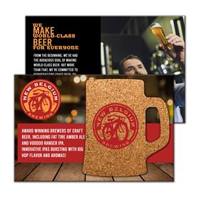 Post Card with Beer Mug Cork Coaster